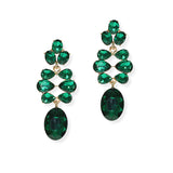 104901, OVAL & TEARDROP SHAPE RHINESTONE DANGLE EARRING