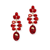 104901, OVAL & TEARDROP SHAPE RHINESTONE DANGLE EARRING