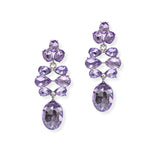104901, OVAL & TEARDROP SHAPE RHINESTONE DANGLE EARRING