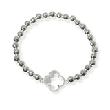 104921, CLOVER ACCENT BEADED STRETCH BRACELET