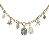 104939, PUKA SHELL SEA LIFE MULTI CHARM NECKLACE