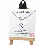 104956, GOLD DIPPED, "FEARLESSLY & BOLDLY" DAINTY CRESCENT MOON & STAR CUBIC ZIRCONIA NECKLACE