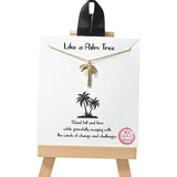 104961, GOLD DIPPED, "LIKE A PALM TREE" PALM TREE CHARM NECKLACE