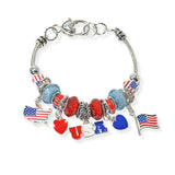 104966, USA AMERICAN FLAG MULTI CHARM BRACELET