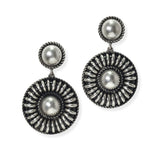 104988, WESTERN TEXTURED ROUND METAL DANGLE EARRING