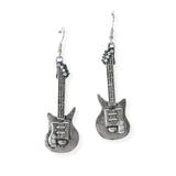 104996, WESTERN GUITAR METAL DANGLE EARRING
