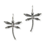 104997, WESTERN FILIGREE DRAGONFLY METAL DANGLE EARRING