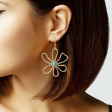 104998, WESTERN CUTOUT FLOWER DANGLE EARRING