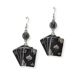 105000, WESTERN POKER CARD METAL DANGLE EARRING