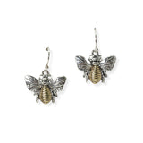 105002, ANTIQUE BUMBLE BEE METAL DANGLE EARRING