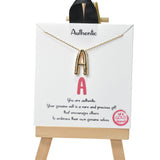 105005, GOLD DIPPED, PUFFY BUBBLE INITIAL NECKLACE