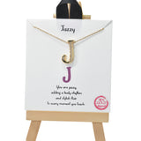 105005, GOLD DIPPED, PUFFY BUBBLE INITIAL NECKLACE