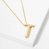 105005, GOLD DIPPED, PUFFY BUBBLE INITIAL NECKLACE