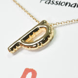 105005, GOLD DIPPED, PUFFY BUBBLE INITIAL NECKLACE