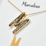 105005, GOLD DIPPED, PUFFY BUBBLE INITIAL NECKLACE