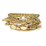 105011, CLOVER ACCENT MULTI LAYERED LIGHTWEIGHT BEADED STRETCH BRACELET