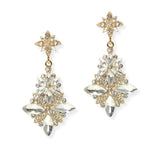 105017, CLOVER ACCENT CRYSTAL RHINESTONE DANGLE EARRING