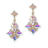 105017, CLOVER ACCENT CRYSTAL RHINESTONE DANGLE EARRING