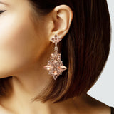 105017, CLOVER ACCENT CRYSTAL RHINESTONE DANGLE EARRING
