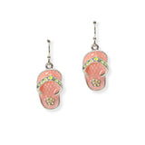 105019, ENAMEL FLOWER PRINT FLIP FLOP DANGLE EARRING