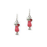 105021, ENAMEL COCKTAIL GLASS DANGLE EARRING