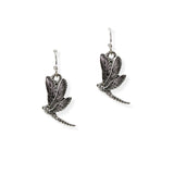 105025, VINTAGE DRAGONFLY METAL DANGLE EARRING