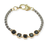 105038, 14K GOLD PLATED, GEOMETRIC CUBIC ZIRCONIA DESIGNER INSPIRED BRACELET