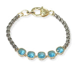 105038, 14K GOLD PLATED, GEOMETRIC CUBIC ZIRCONIA DESIGNER INSPIRED BRACELET