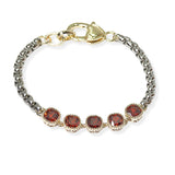 105038, 14K GOLD PLATED, GEOMETRIC CUBIC ZIRCONIA DESIGNER INSPIRED BRACELET