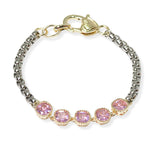 105038, 14K GOLD PLATED, GEOMETRIC CUBIC ZIRCONIA DESIGNER INSPIRED BRACELET