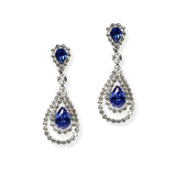 105053, TEARDROP CUBIC ZIRCONIA ACCENT CRYSTAL RHINESTONE DANGLE EARRING