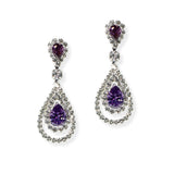 105053, TEARDROP CUBIC ZIRCONIA ACCENT CRYSTAL RHINESTONE DANGLE EARRING