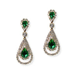 105053, TEARDROP CUBIC ZIRCONIA ACCENT CRYSTAL RHINESTONE DANGLE EARRING