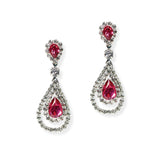 105053, TEARDROP CUBIC ZIRCONIA ACCENT CRYSTAL RHINESTONE DANGLE EARRING