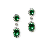 105055, OVAL CUBIC ZIRCONIA ACCENT CRYSTAL RHINESTONE DANGLE EARRING