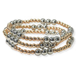 105062, LIGHTWEIGHT BALL BEADED MULTI LAYERED STRETCH BRACELET
