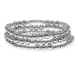 105062, LIGHTWEIGHT BALL BEADED MULTI LAYERED STRETCH BRACELET