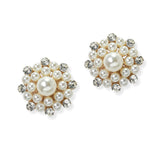 105066, PEARL WITH RHINESTONE CLIP ON EARRING