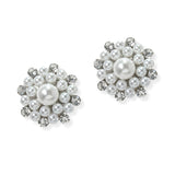 105066, PEARL WITH RHINESTONE CLIP ON EARRING