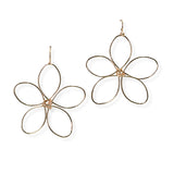 105071, FLOWER WIRE METAL DANGLE EARRING