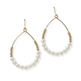 105075, PEARL BEADED TEARDROP DANGLE EARRING
