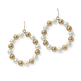 105076, PEARL BEADED ROUND DANGLE EARRING