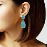 105077, SOFT SUEDE LEATHER GEOMETRIC DANGLE EARRING