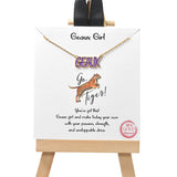 105079, GOLD DIPPED, GEAUX GIRL, PURPLE LETTER ACCENT NECKLACE