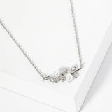 105083, WHITE GOLD DIPPED, BEST TIME IS NOW, OLIVE LEAF BRANCH PEARL WITH CUBIC ZIRCONIA NECKLACE