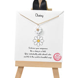 105087, GOLD DIPPED, DAISY, DAINTY FLOWER CHARM NECKLACE