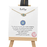 105088, GOLD DIPPED, EVIL EYE, DAINTY EVIL EYE CUBIC ZIRCONIA NECKLACE
