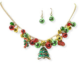 105089, CHRISTMAS TREE WITH JINGLE BELLS CHARM NECKLACE