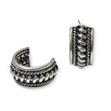 105095, 1.5"L, WESTERN ROPE TEXTURED ROUND HOOP EARRING