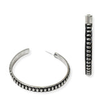 105096, 2"L, WESTERN TEXTURED ROUND HOOP EARRING